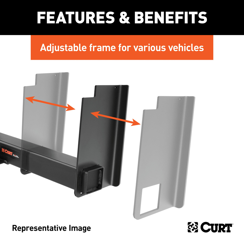 CURT | Universal Weld-On Trailer Hitch, 2-1/2" Receiver (Up to 44" Frames, 18" Drop)