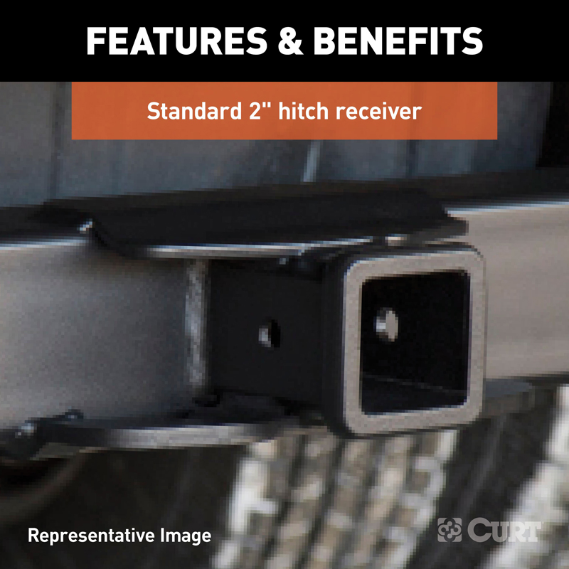 CURT | Universal Weld-On Trailer Hitch, 2" Receiver (Up to 44" Frames, 18" Drop)