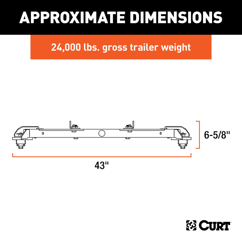 CURT | Puck System 5th Wheel Roller Adapter, 24K - Ram 2500 / 3500 2013-2022