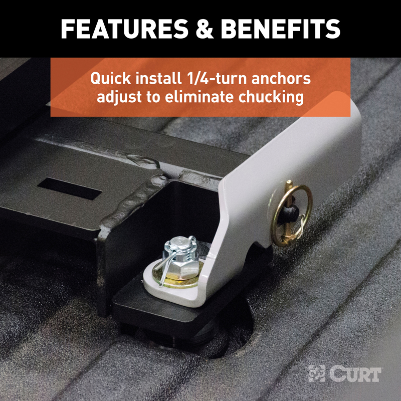 CURT | Puck System 5th Wheel Roller Adapter, 20K - Silverado / Sierra 2500 HD / 3500 HD 6.0L / 6.6L 2016-2019