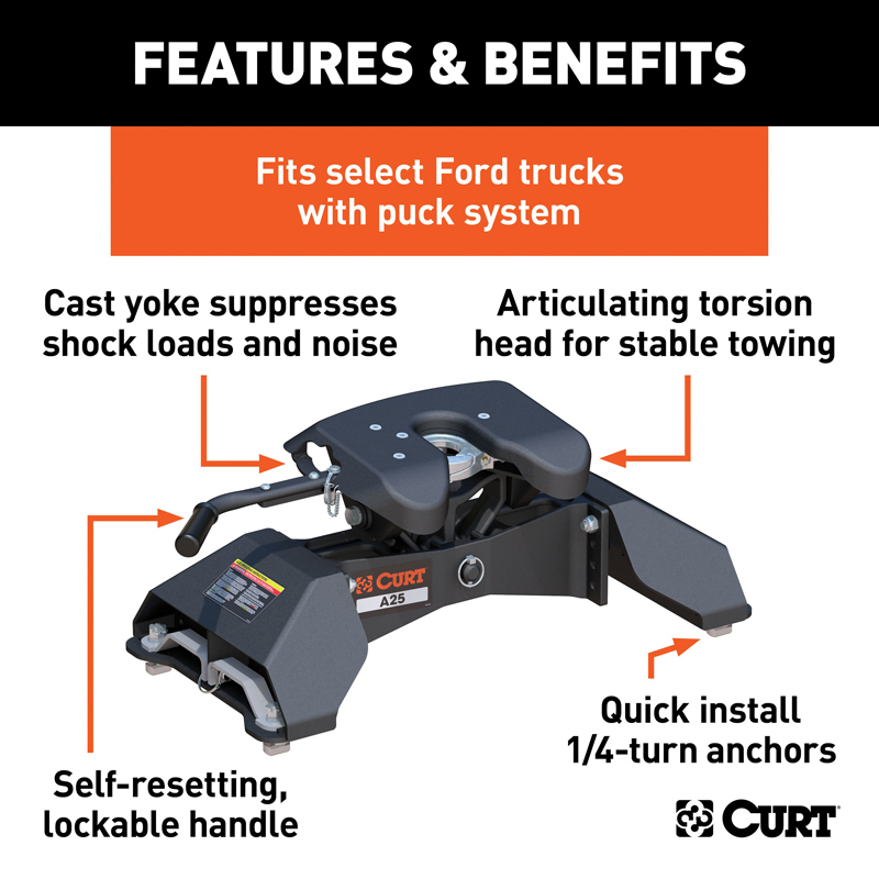 CURT | A25 5th Wheel Hitch - F-250 / F-350 2011-2022