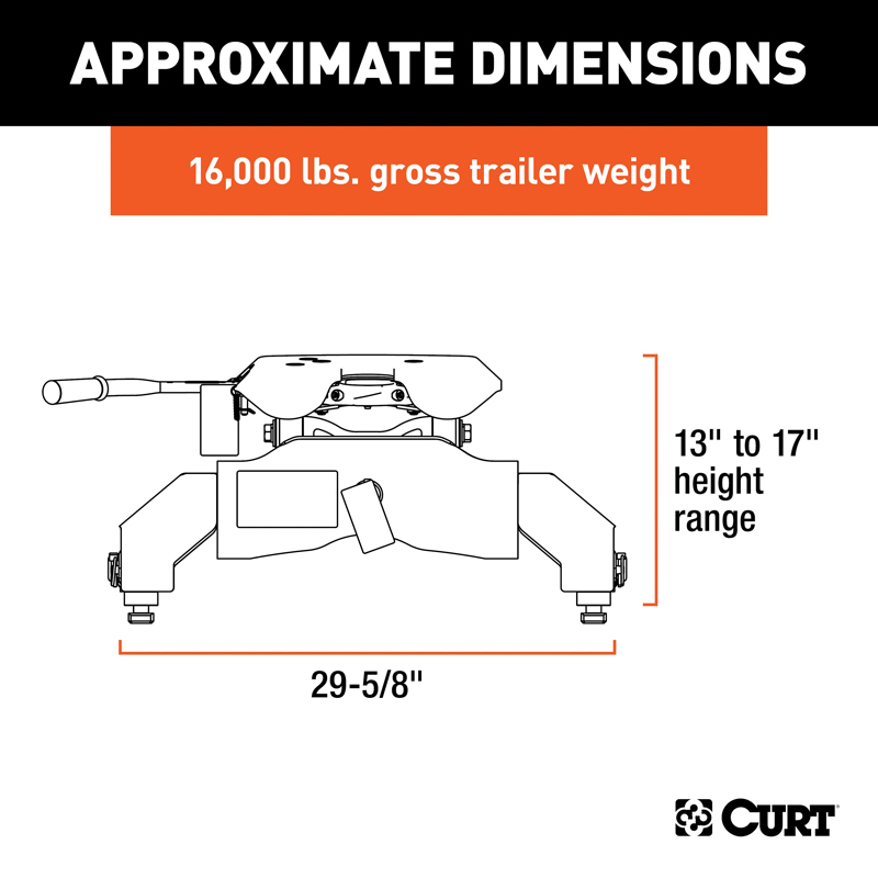 CURT | A16 5th Wheel Hitch - Silverado / Sierra 2500 HD / 3500 HD 6.0L / 6.6L 2016-2019