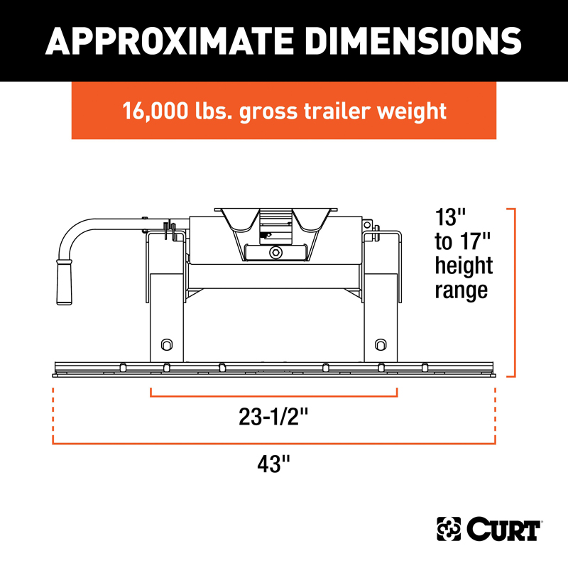 CURT | E16 5th Wheel Hitch with Rails