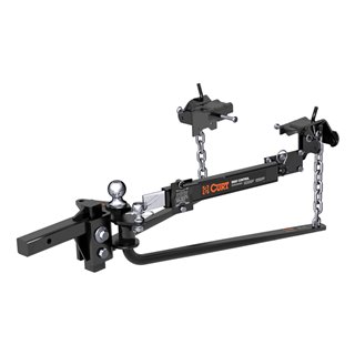 CURT | Round Bar Weight Distribution Hitch with Lubrication, Sway Control (10-14K) CURT Weight Distribution