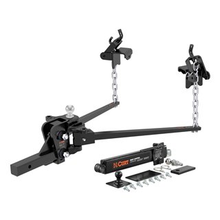 CURT | Short Trunnion Bar Weight Distribution Hitch with Sway Control (8-10K, 28-3/8")