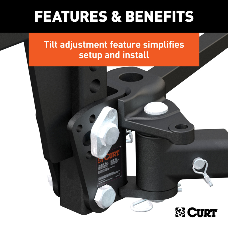 CURT | Deep Drop Trunnion Bar Weight Distribution Hitch (8K - 10K lbs, 30-5/8" Bars) CURT Weight Distribution