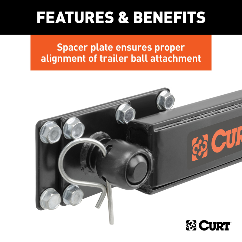 CURT | Short Trunnion Bar Weight Distribution Hitch with Sway Control (10-15K, 28-3/8") CURT Weight Distribution