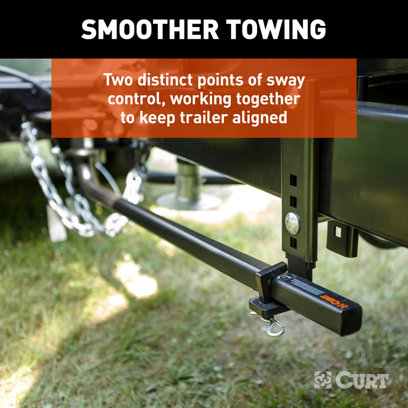 CURT | TruTrack 2P Weight Distribution Hitch with 2x Sway Control, 8-10K (No Shank) CURT Weight Distribution