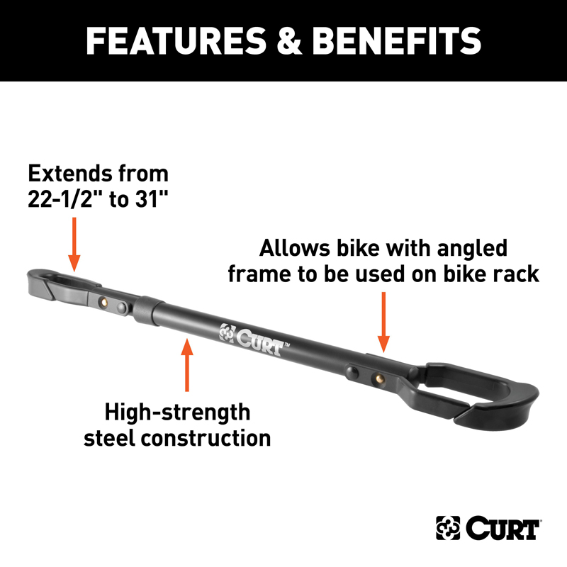 CURT | 22-1/2" to 31" Adjustable Bike Adapter Beam for Angled Frames CURT Hitch Cargo Carrier