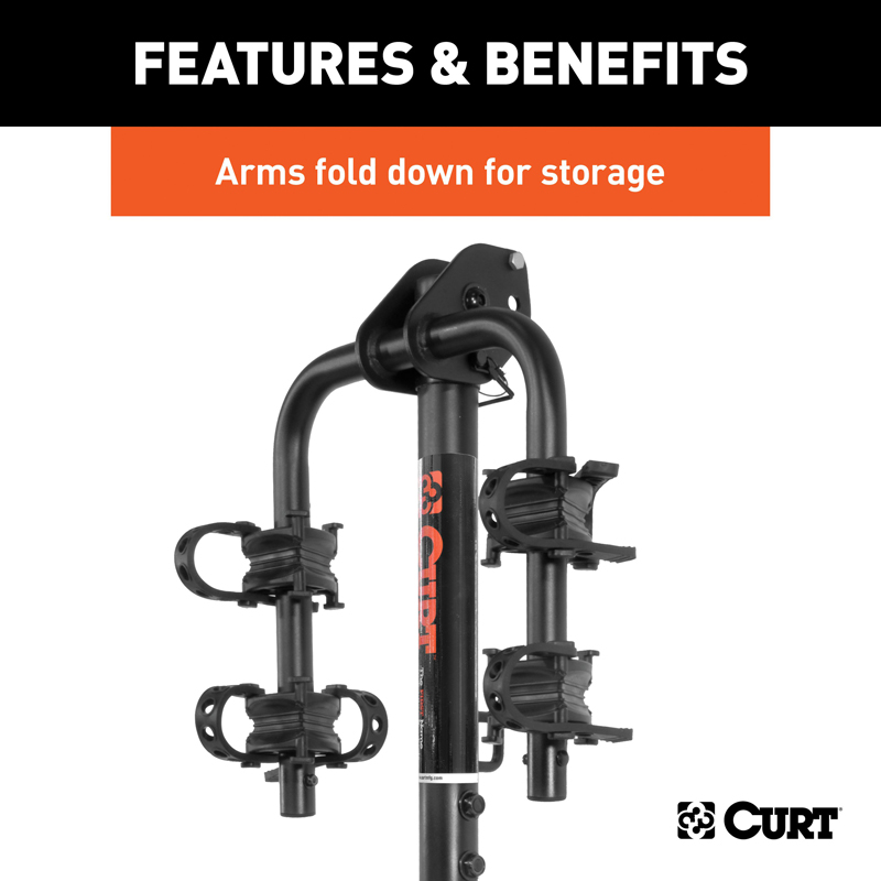 CURT | Hitch-Mounted Bike Rack (2 Bikes, 1-1/4" or 2" Shank) CURT Hitch Cargo Carrier