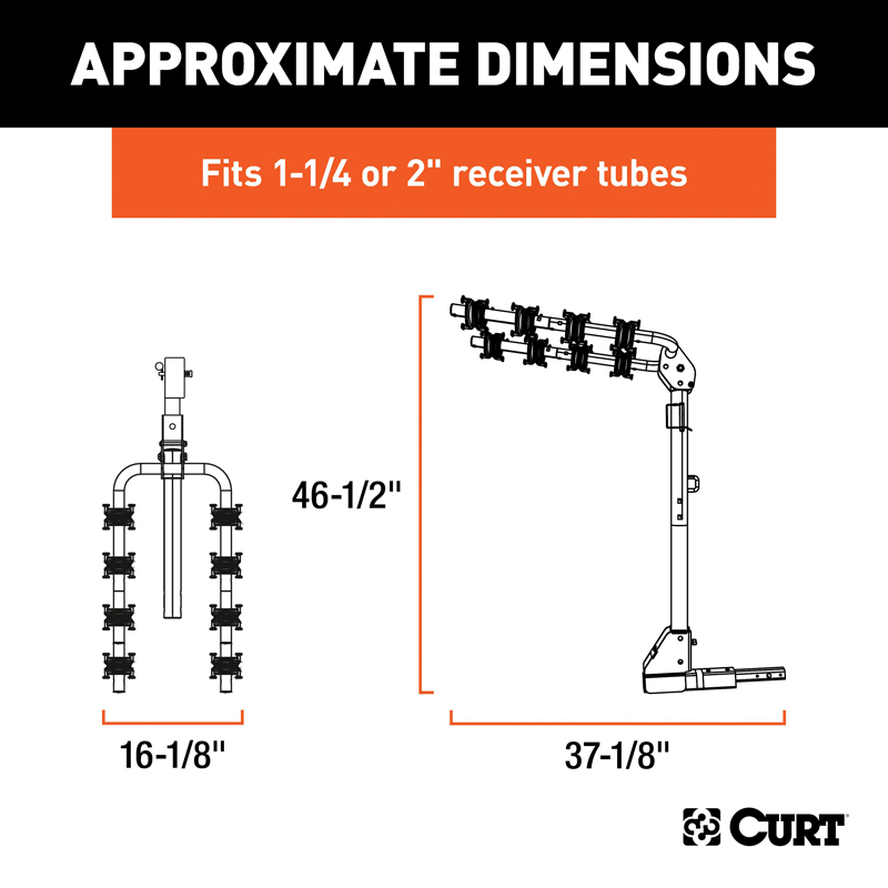 CURT | Extendable Hitch-Mounted Bike Rack (2 or 4 Bikes, 1-1/4" or 2" Shank)