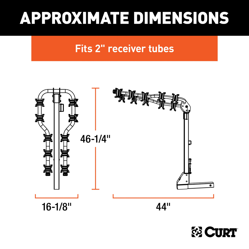 CURT | Premium Hitch-Mounted Bike Rack (5 Bikes, 2" Shank)