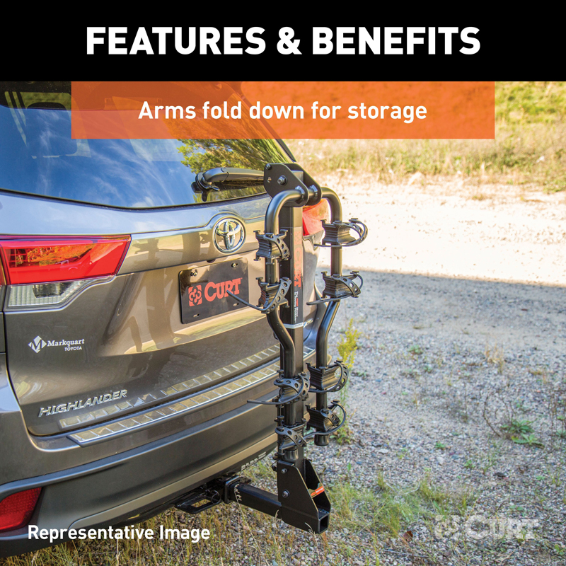 CURT | Premium Hitch-Mounted Bike Rack (5 Bikes, 2" Shank) CURT Hitch Cargo Carrier