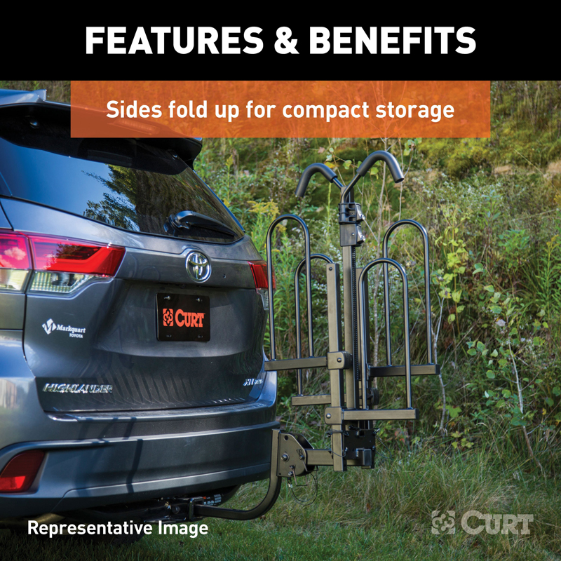 CURT | Tray-Style Hitch-Mounted Bike Rack (4 Bikes, 2" Shank) CURT Hitch Cargo Carrier