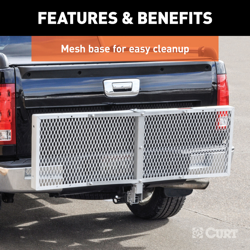 CURT | 60" x 20" Aluminum Tray Cargo Carrier (Folding 2" Shank, 500 lbs.)