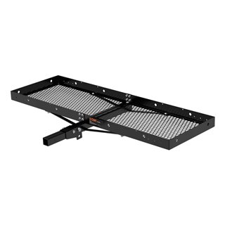 CURT | 60" x 20" Black Steel Tray Cargo Carrier (Folding 2" Shank, 500 lbs.) CURT Hitch Cargo Carrier
