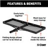 CURT | 60" x 20" Black Steel Tray Cargo Carrier (Folding 2" Shank, 500 lbs.)