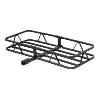 CURT | 48" x 20" Black Steel Basket Cargo Carrier (1-1/4", 2" Adapter, 500 lbs.) CURT Hitch Cargo Carrier