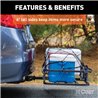 CURT | 48" x 20" Black Steel Basket Cargo Carrier (1-1/4", 2" Adapter, 500 lbs.) CURT Hitch Cargo Carrier