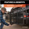 CURT | 60" x 20" Black Steel Basket Cargo Carrier (Folding 2" Shank, 500 lbs.) CURT Hitch Cargo Carrier