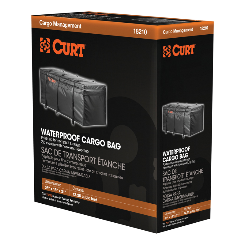 CURT | 56" x 18" x 21" Weather-Resistant Vinyl Cargo Bag CURT Hitch Cargo Carrier