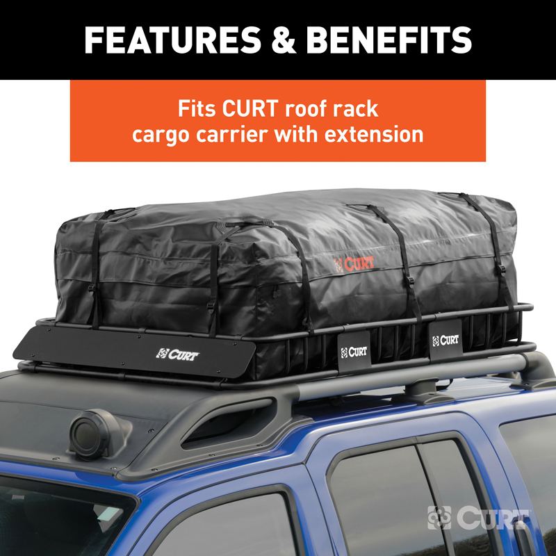 CURT | 59" x 34" x 21" Weather-Resistant Vinyl Roof Rack Cargo Bag CURT Hitch Cargo Carrier