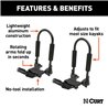 CURT | Adjustable Aluminum Roof Rack Kayak Holders CURT Roof Racks & Storage