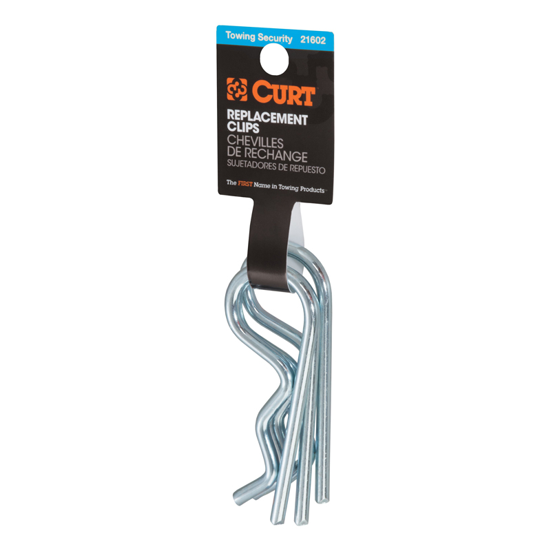 CURT | Hitch Clips (Fits 1/2" or 5/8" Pin, Zinc, 3-Pack)