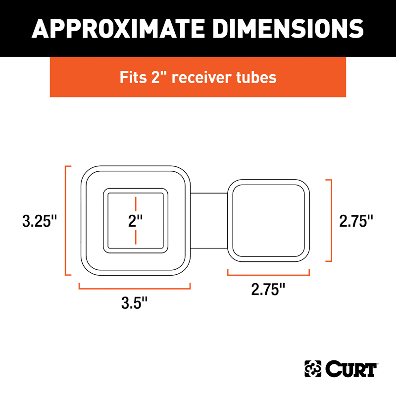 CURT | 2" Rubber Hitch Tube Cover CURT Hitch Accessories