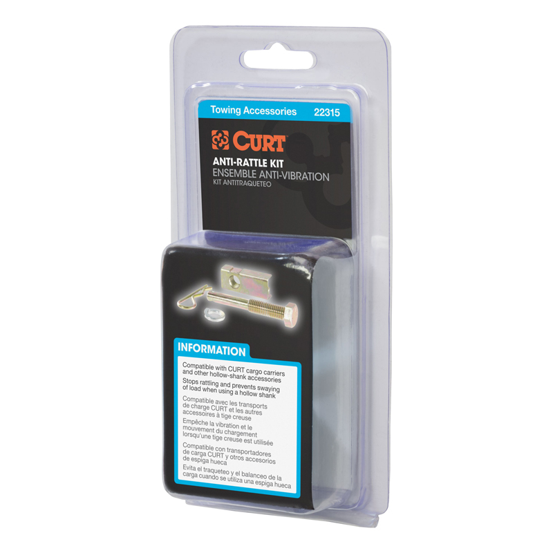 CURT | Anti-Rattle Hitch Pin and Shim (Fits 1-1/4" Receiver with 1/2" Hole) CURT Hitch Cargo Carrier