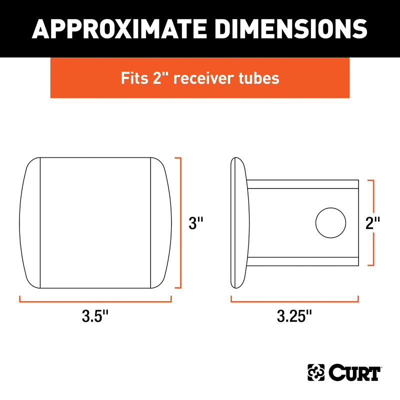 CURT | 2" Black Steel Hitch Tube Cover CURT Hitch Accessories