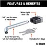 CURT | 5/8" Hitch Lock (2", 2-1/2" or 3" Receiver, Deadbolt, Chrome) CURT Hitch Accessories