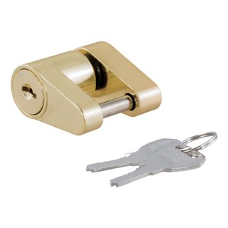 CURT | Coupler Lock (1/4" Pin, 3/4" Latch Span, Padlock, Brass-Plated) CURT Hitch Accessories