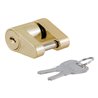 CURT | Coupler Lock (1/4" Pin, 3/4" Latch Span, Padlock, Brass-Plated) CURT Hitch Accessories