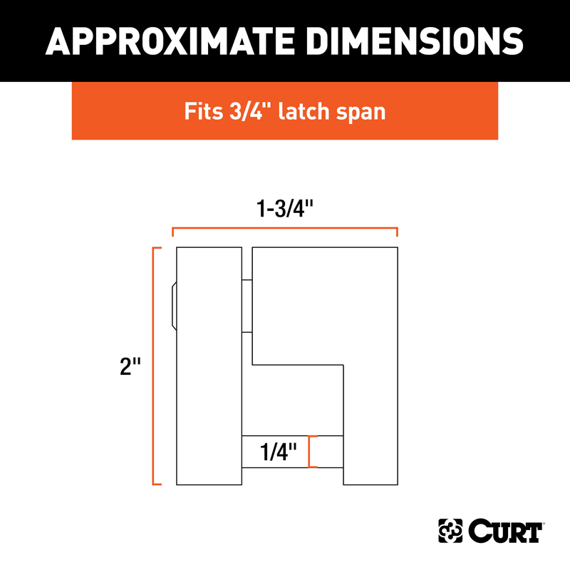 CURT | Coupler Lock (1/4" Pin, 3/4" Latch Span, Padlock, Brass-Plated) CURT Hitch Accessories