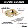 CURT | Coupler Lock (1/4" Pin, 3/4" Latch Span, Padlock, Brass-Plated) CURT Hitch Accessories