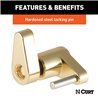 CURT | Coupler Lock (1/4" Pin, 3/4" Latch Span, Padlock, Brass-Plated) CURT Hitch Accessories