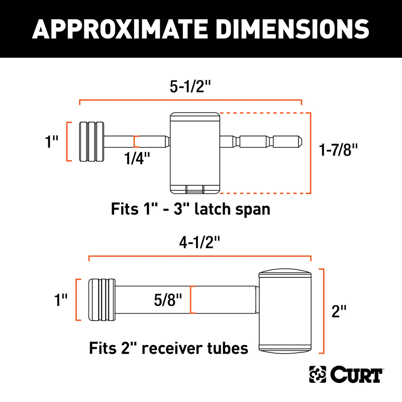 CURT | Right-Angle Hitch & Coupler Lock Set (2" Receiver, 1" to 3" Latch) CURT Hitch Accessories