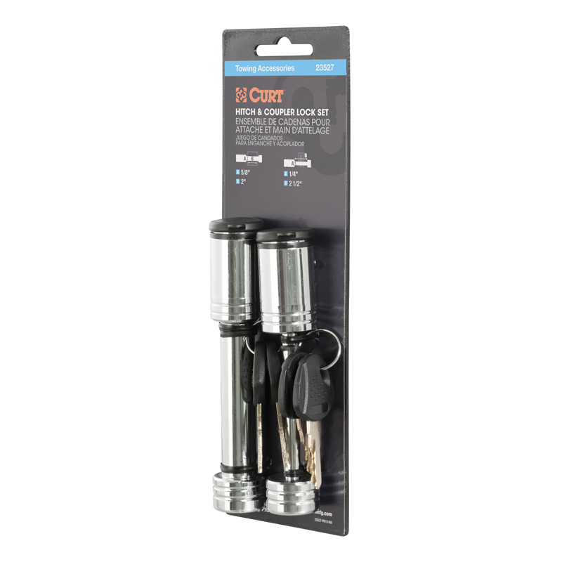 CURT | Hitch & Coupler Lock Set (2" Receiver, 2-1/2" Latch) CURT Hitch Accessories