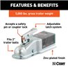 CURT | 2" Straight-Tongue Coupler with Posi-Lock (3" Channel, 5,000 lbs, Zinc)