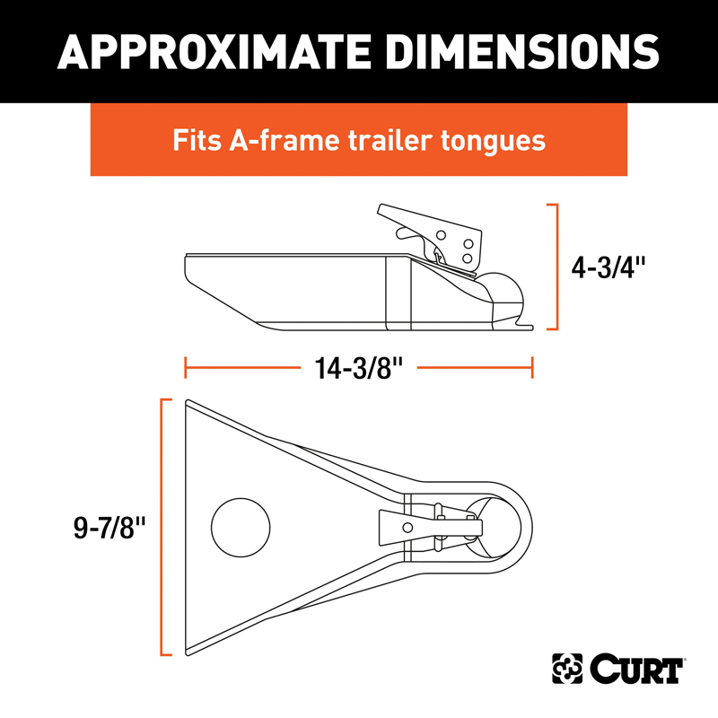 CURT | 2" A-Frame Coupler with Posi-Lock (5,000 lbs, Zinc)