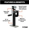 CURT | Bracket-Mount Swivel Jack with Side Handle (2,000 lbs, 10" Travel)