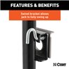 CURT | Bracket-Mount Swivel Jack with Side Handle (2,000 lbs, 10" Travel)