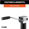 CURT | Bracket-Mount Swivel Jack with Side Handle (2,000 lbs, 10" Travel)