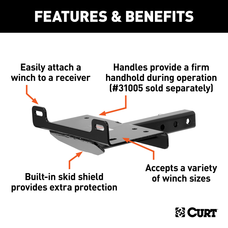 CURT | Hitch-Mounted Winch Mount (Fits 2" Receiver)