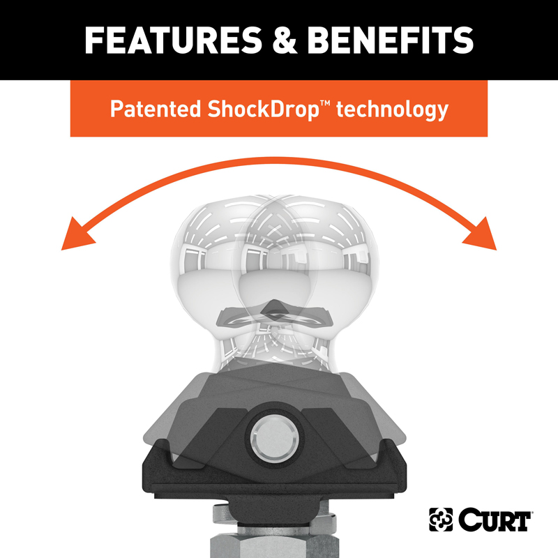 CURT | RockerBall 2-5/16" Cushion Hitch Trailer Ball (1" Shank, 7,500 lbs., Packaged)