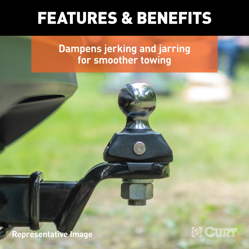 CURT | RockerBall 2-5/16" Cushion Hitch Trailer Ball (1" Shank, 7,500 lbs., Packaged)