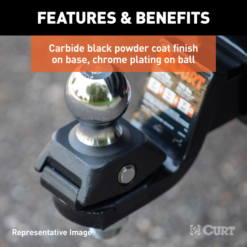 CURT | RockerBall 2-5/16" Cushion Hitch Trailer Ball (1" Shank, 7,500 lbs., Packaged)