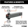 CURT | Multi-Ball Mount (2" Hollow Shank, 2" & 2-5/16" Chrome Balls)