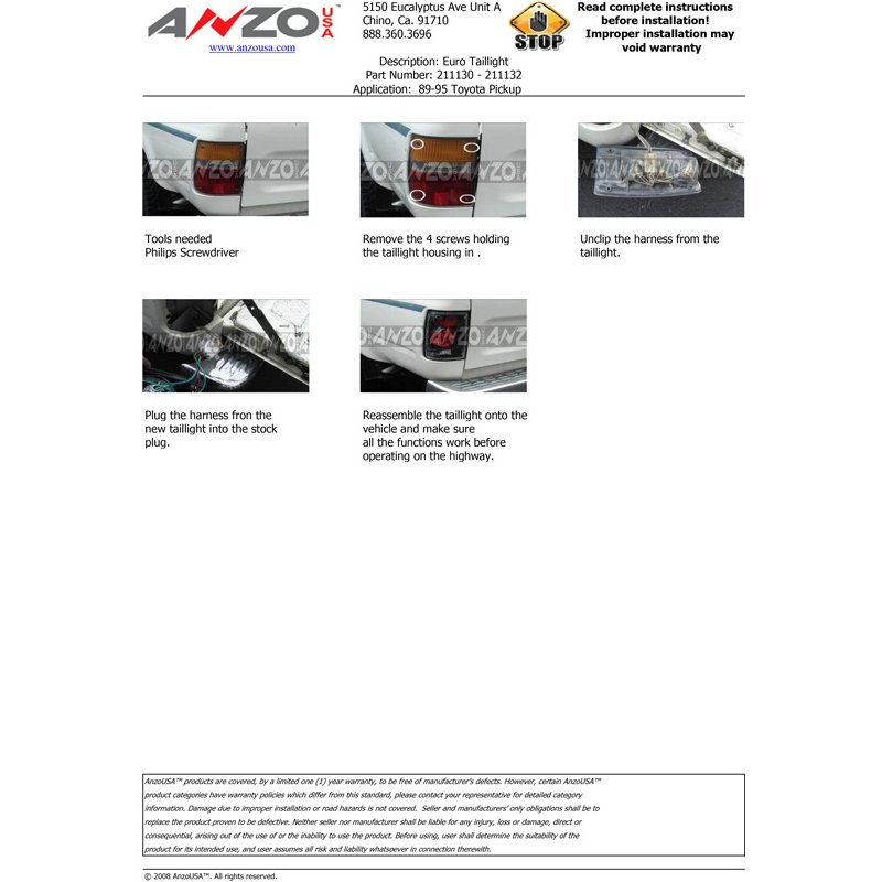 Anzo USA | Tail Light Assembly